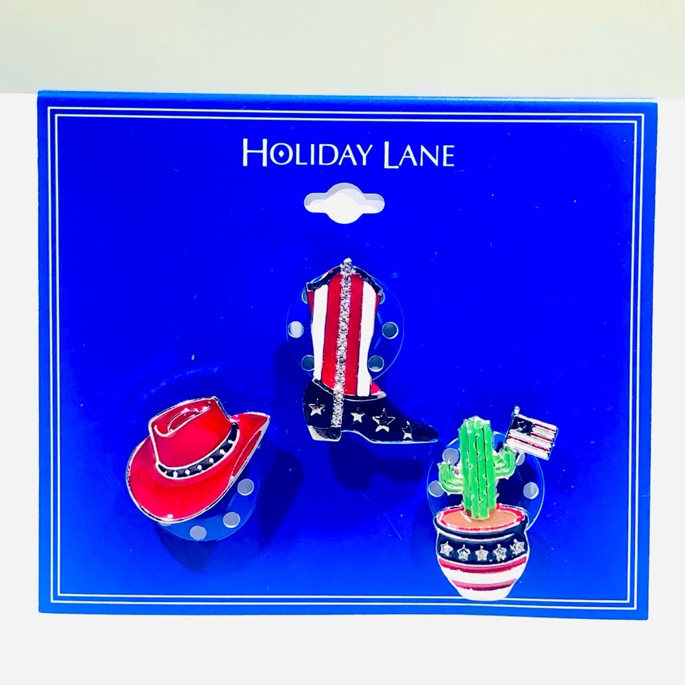 Holiday Lane 4th of July 3-pc. Pin Set